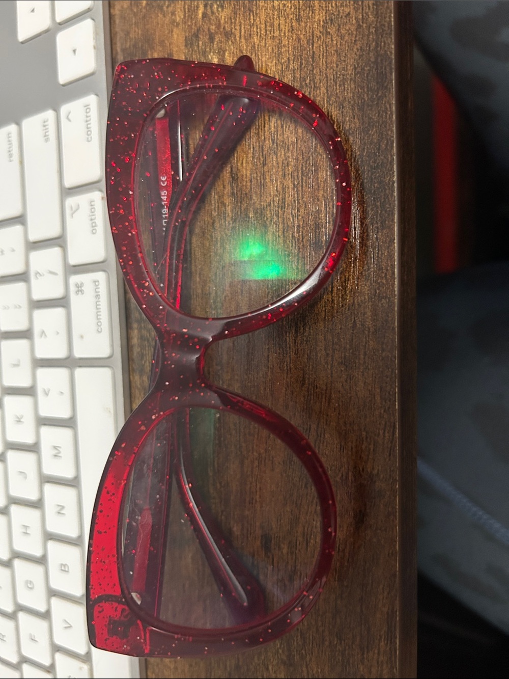 Glitter Red Oversized Square Reading Glasses